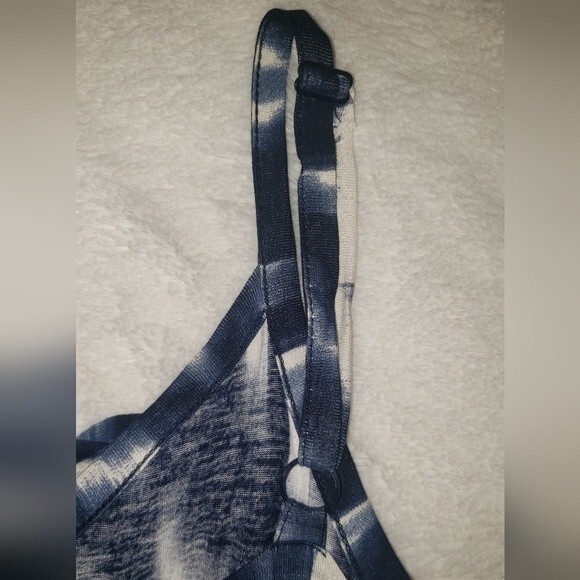 NEW INC Rhinestone Layered Tank Blue and White, Size Small - Picture 4 of 6